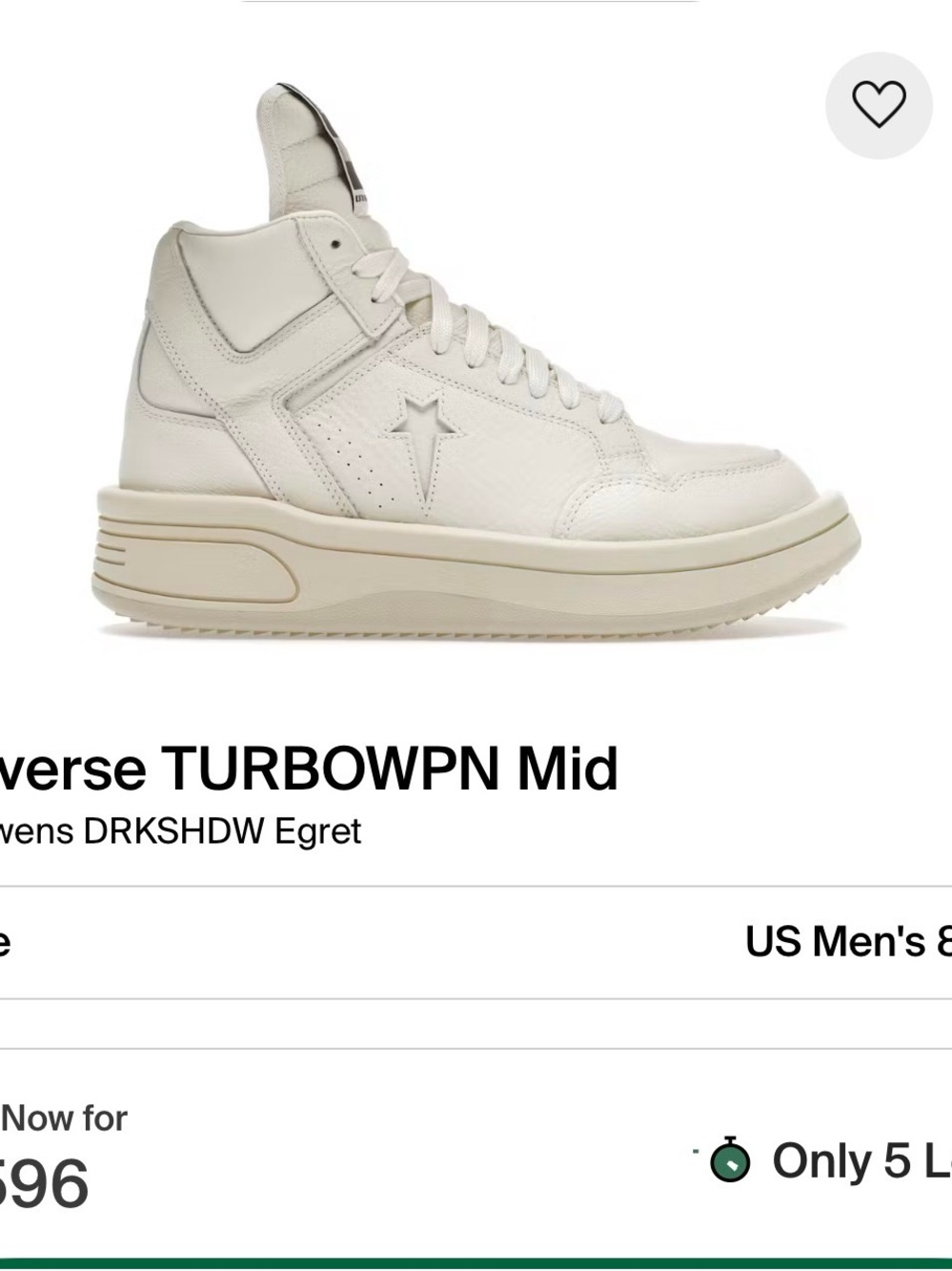 Rick Owens High-Top Leather Sneakers in Off-White/Cream